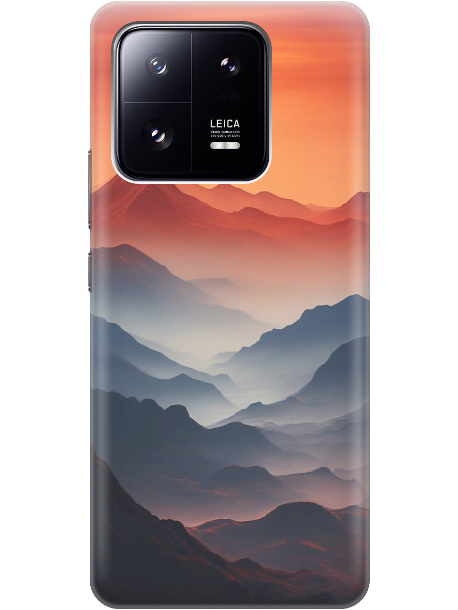 

Силиконовый чехол на Xiaomi 13 Pro с принтом "Луна над горами", Прозрачный;оранжевый;черный, 766400810