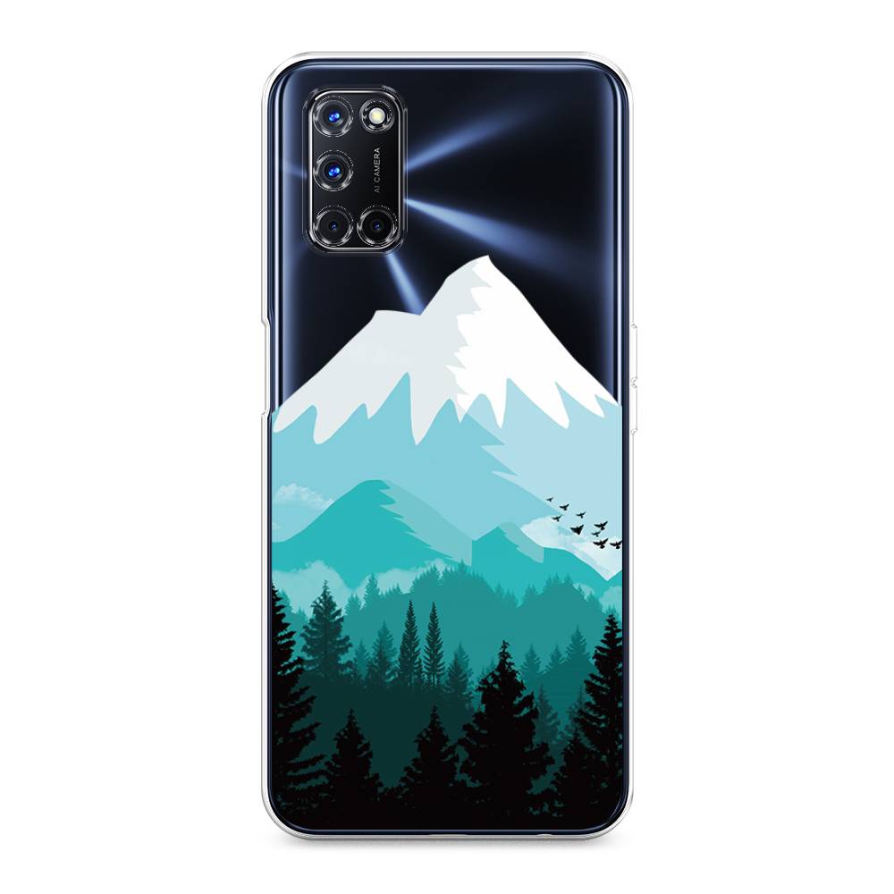

Чехол на Oppo A52/A72 "Синяя снежная гора", Белый;голубой, 253250-2