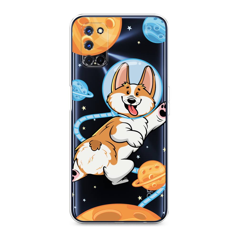 

Чехол на Oppo A52/A72 "Корги-космонавт", Голубой;бежевый;белый, 253250-1