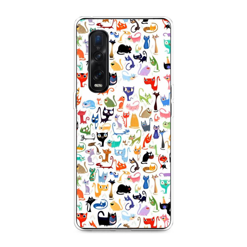 

Чехол для Oppo Find X2 Pro "Цветные коты", Разноцветный, 253350-1