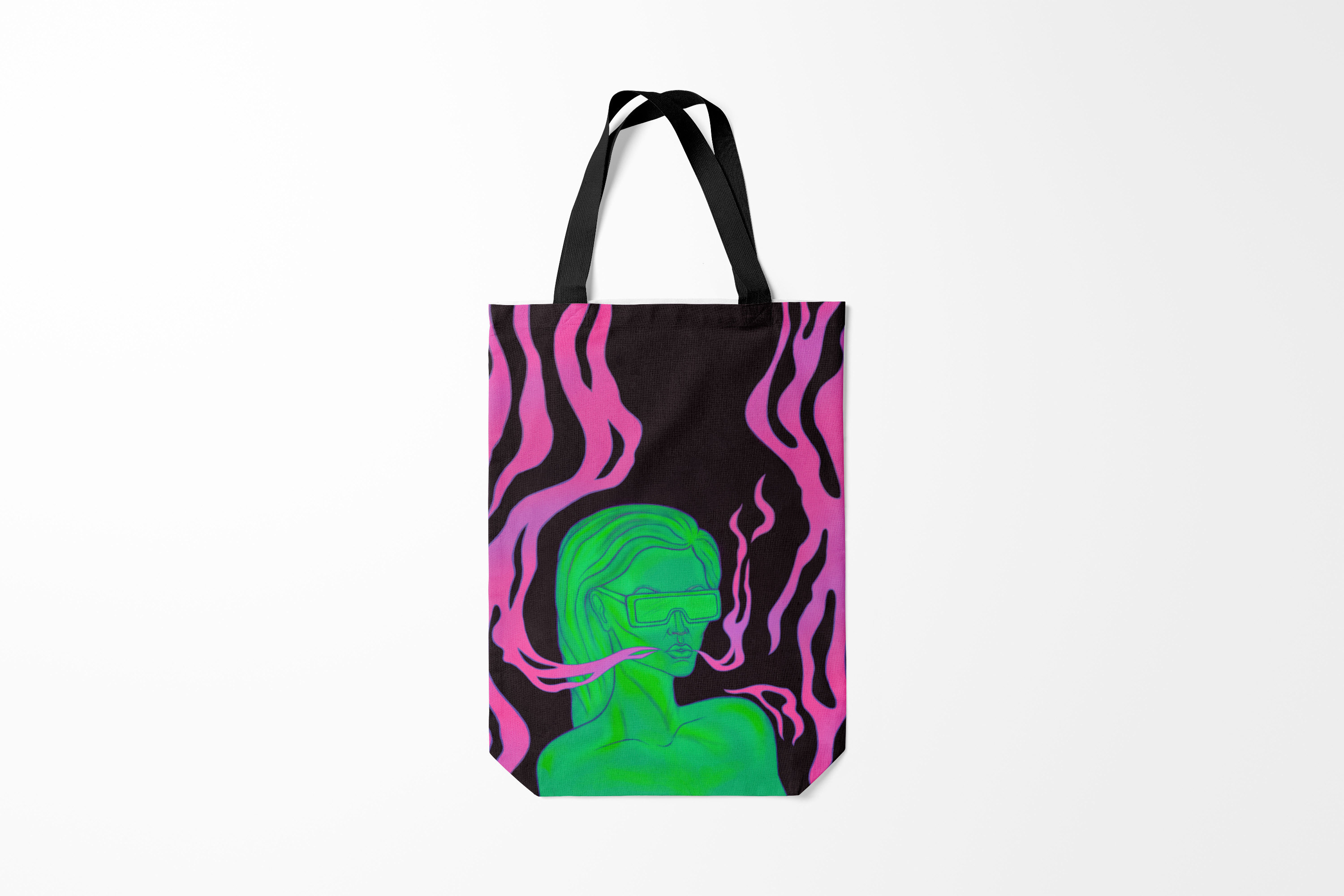 

Сумка шoппер унисекс Burnettie Разные Neon style, черный, Разные Neon style