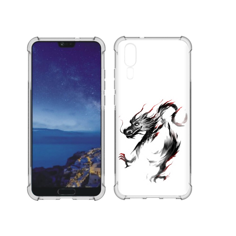 

Чехол MyPads Tocco для Huawei P20 черный дракон (PT108006.52.690), Прозрачный, Tocco