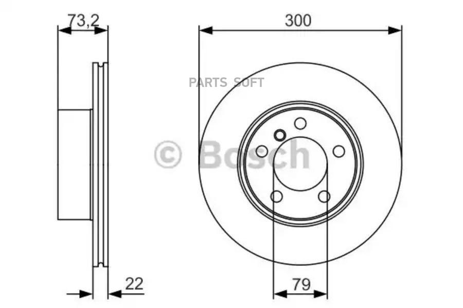 

Диск Тормозной Передний Вентилируемый Bosch арт. 0 986 479 A18