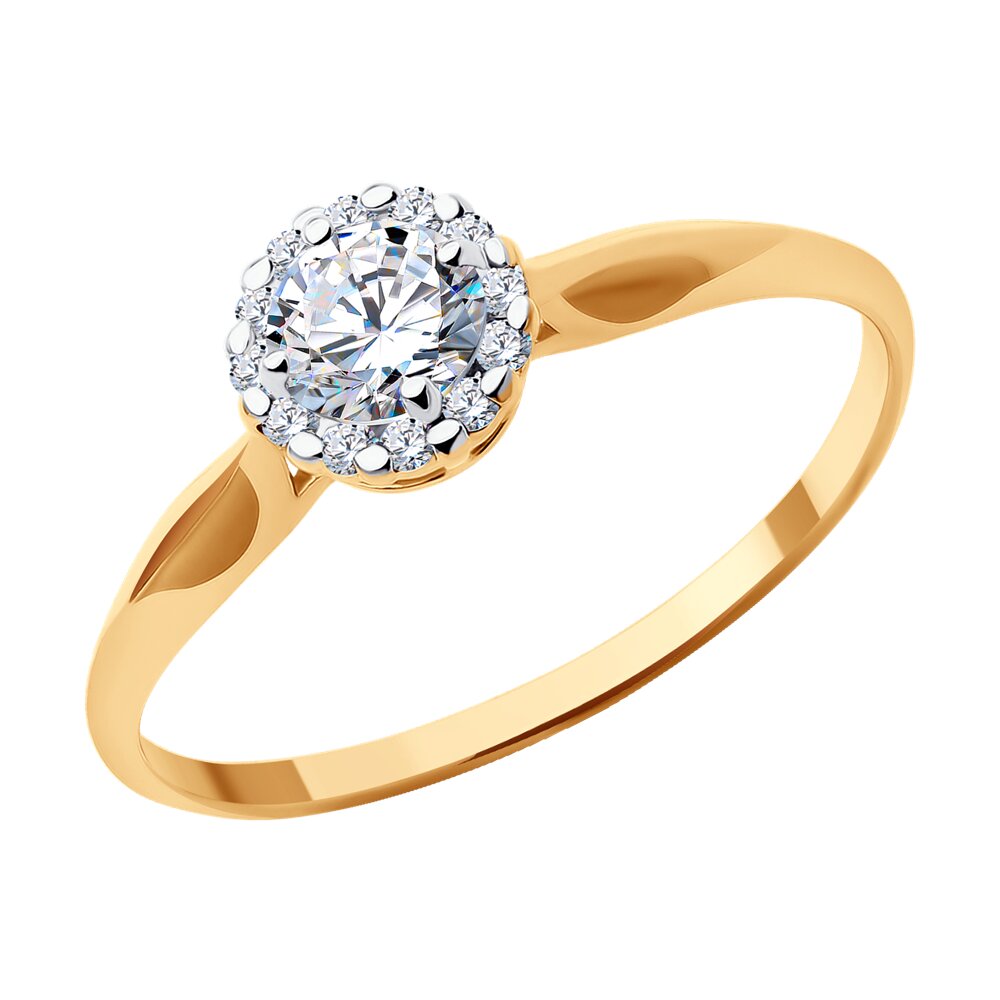 

Кольцо помолвочное из золота р.  Diamant 31-110-02211-1, фианит, 31-110-02211-1
