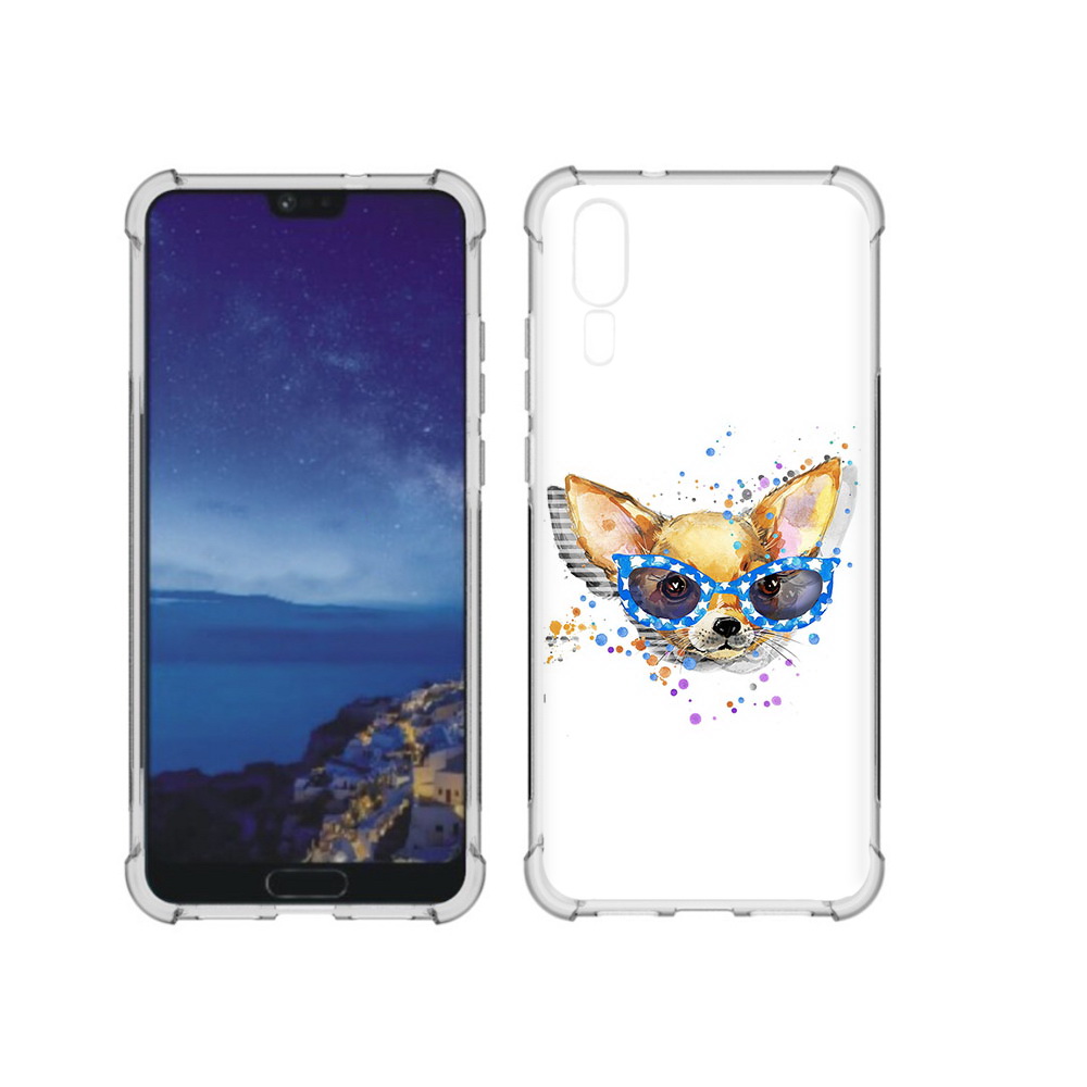 

Чехол MyPads Tocco для Huawei P20 чихуа-хуа в очках (PT108006.52.691), Прозрачный, Tocco