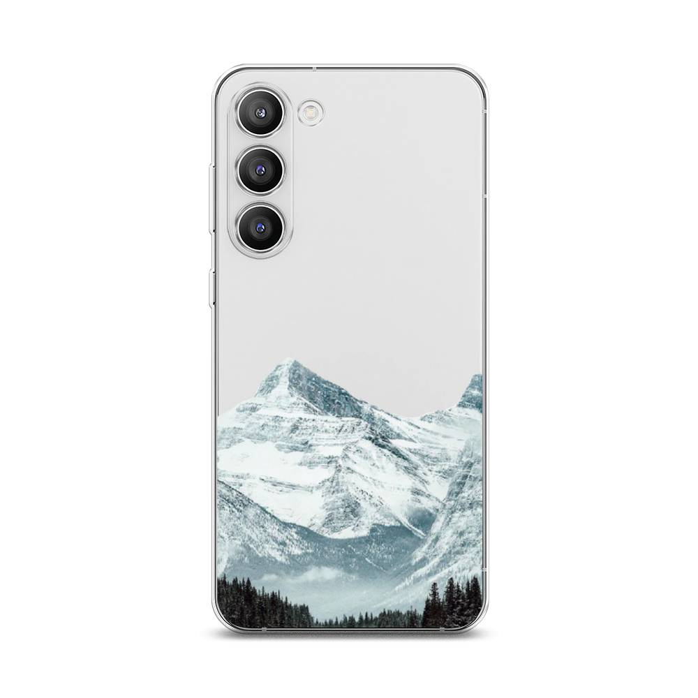 

Чехол на Samsung Galaxy S23 Plus 5G "Горы арт 1", Белый;зеленый, 2107450-2