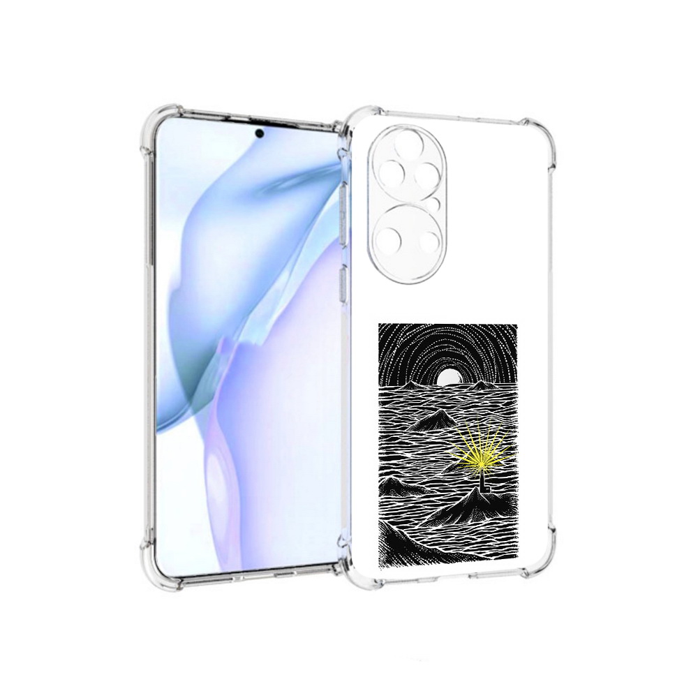 

Чехол MyPads Tocco для Huawei P50 маяк в черно белом море, Прозрачный, Tocco