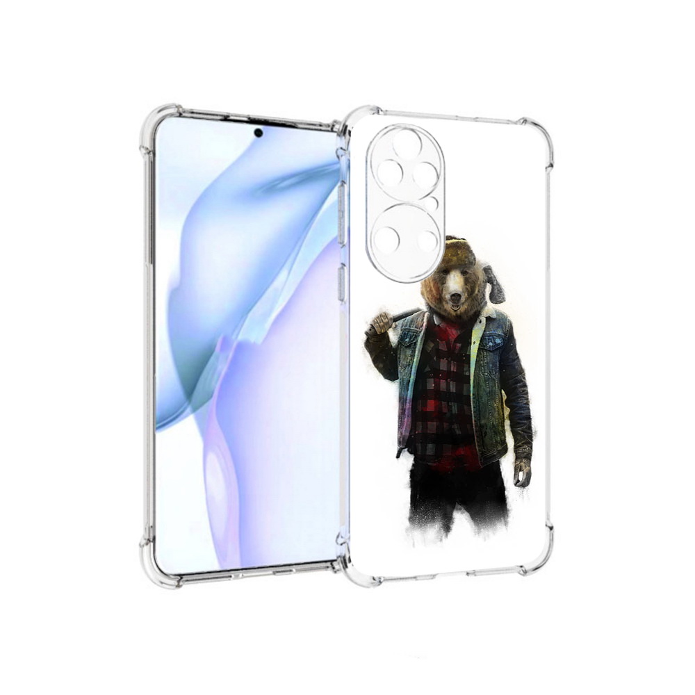 

Чехол MyPads Tocco для Huawei P50 медведь с топором, Прозрачный, Tocco