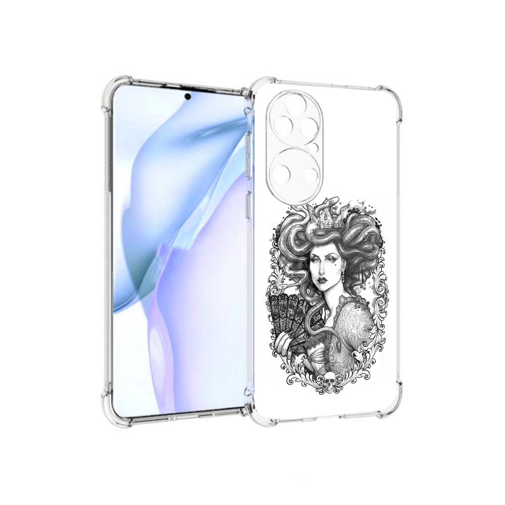 

Чехол MyPads Tocco для Huawei P50 медуза черно белый, Прозрачный, Tocco