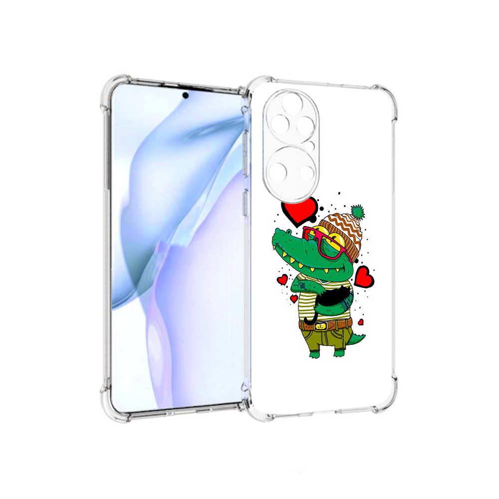 

Чехол MyPads Tocco для Huawei P50 Влюбленный крокодил, Прозрачный, Tocco