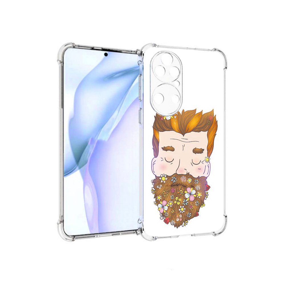 

Чехол MyPads Tocco для Huawei P50 мужчина с цветами в бороде, Прозрачный, Tocco