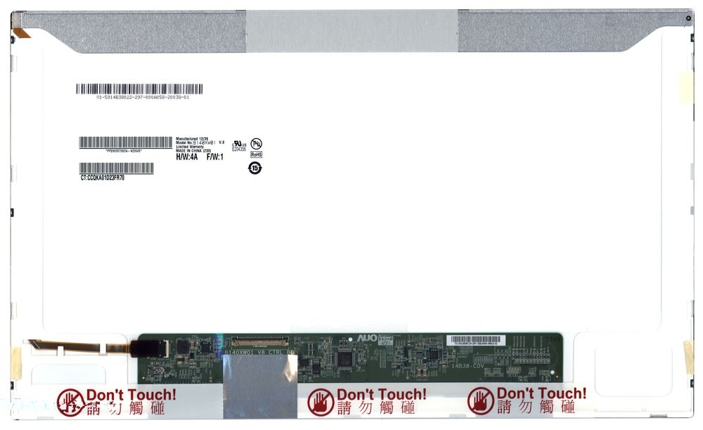 

Матрица OEM для ноутбука B140XW01 V.8 (1001331V), совместимая с p/n: B140XW01 V.8