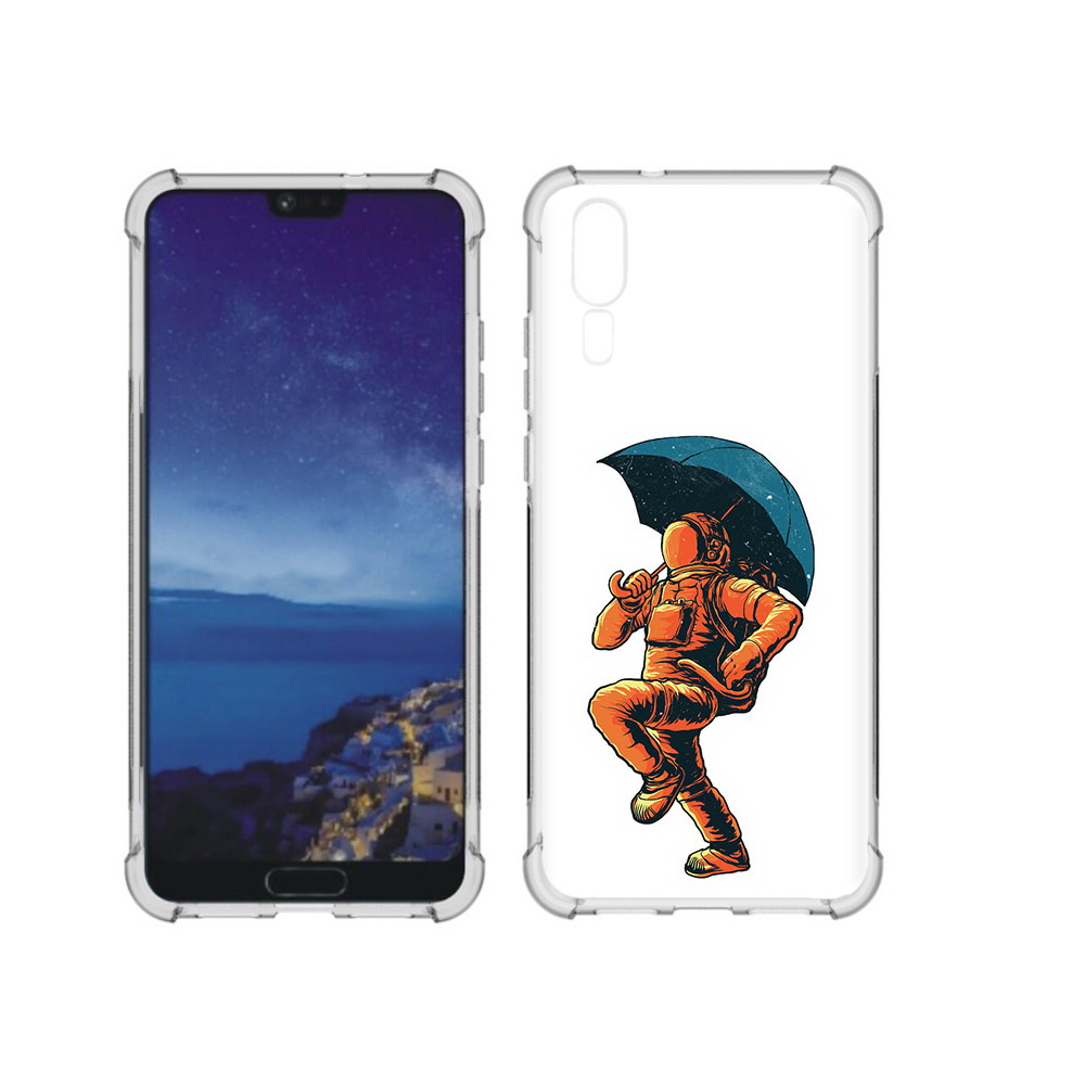 

Чехол MyPads Tocco для Huawei P20 шагающий космонавт с зонтом (PT108006.52.695), Прозрачный, Tocco