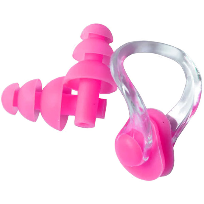Комплект беруши + зажим для носа Спортекс E36867-2 розовый