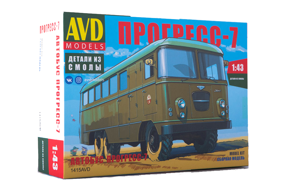 Модель сборная Model kit staff PROGRESS-7 bus (ussr russian) | штабной автобус ПРОГРЕСС-7