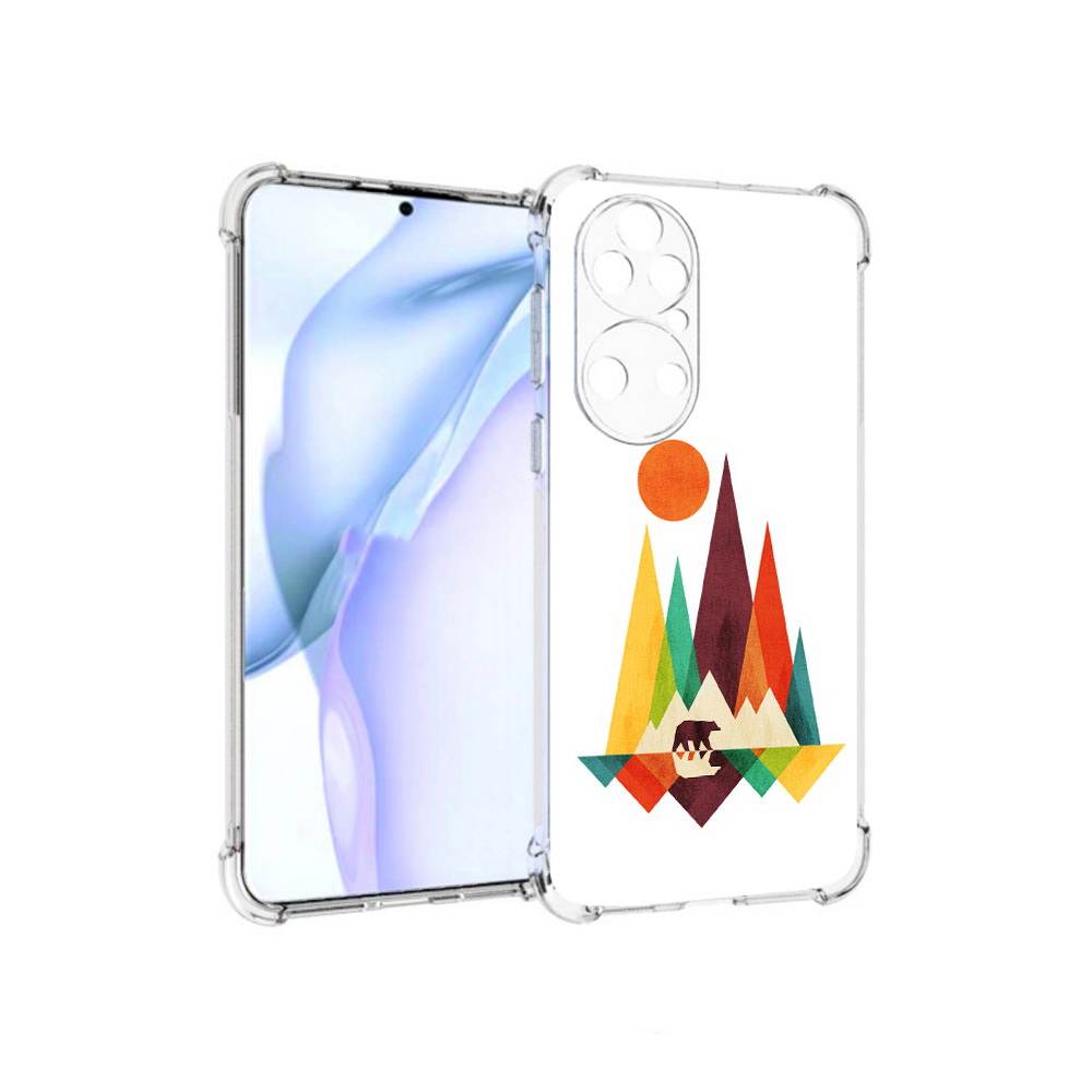 

Чехол MyPads Tocco для Huawei P50 нарисованные горы с медведем, Прозрачный, Tocco