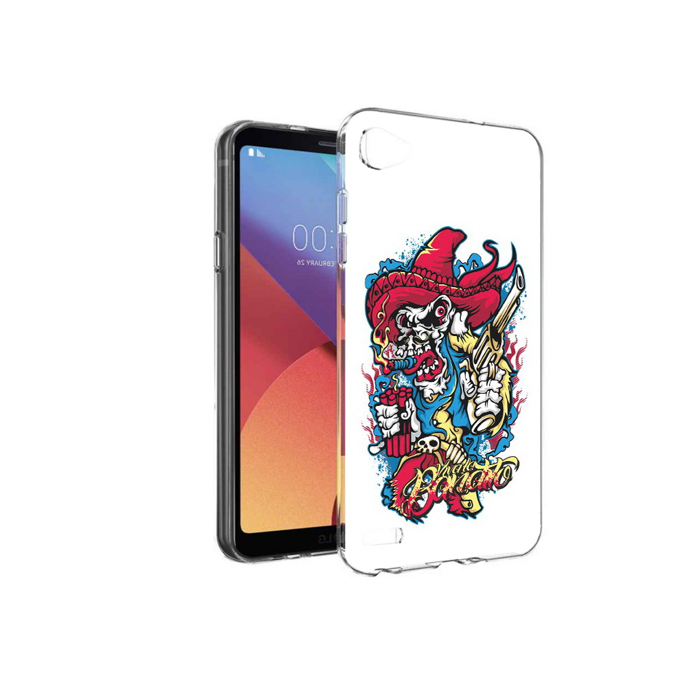 

Чехол MyPads Tocco для LG G6 mini нарисованный скелет с писталетом, Прозрачный, Tocco