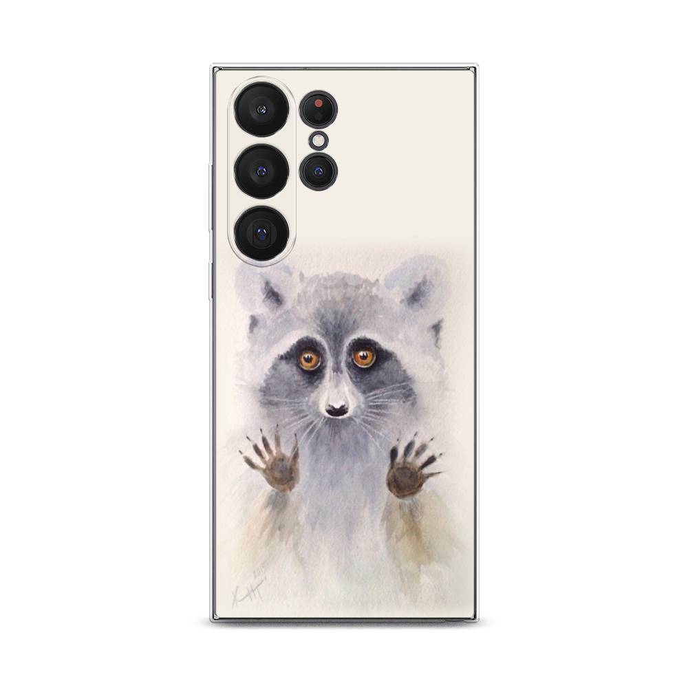

Чехол на Samsung Galaxy S23 Ultra 5G "Енот за стеклом", Бежевый;серый, 2107550-4