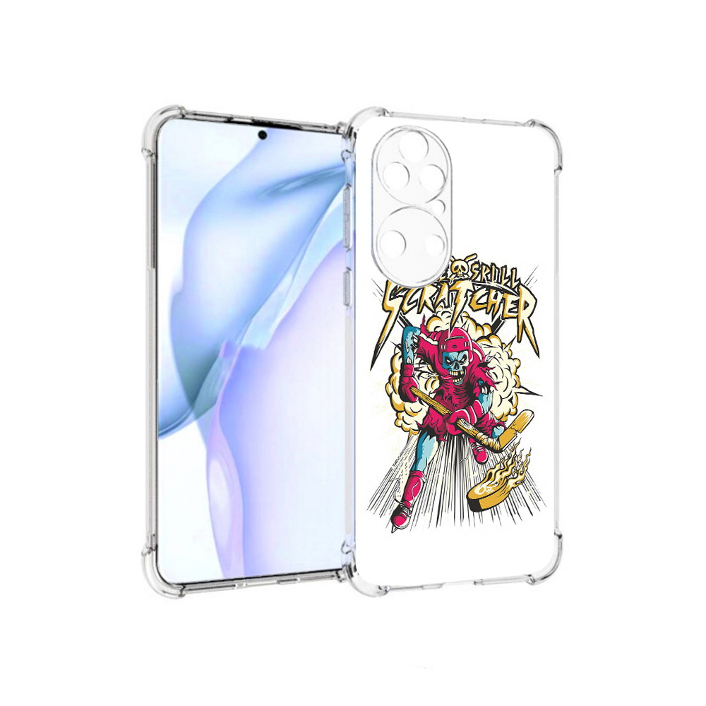 

Чехол MyPads Tocco для Huawei P50 нарисованный скелет хоккеист, Прозрачный, Tocco