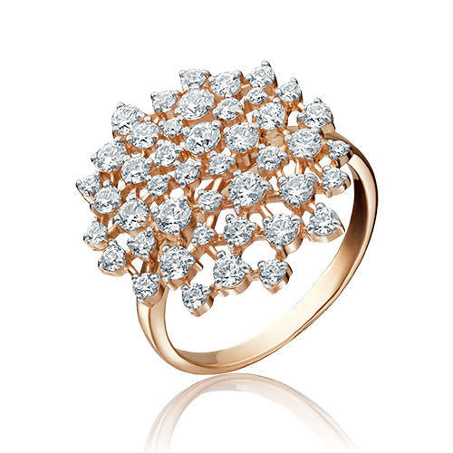 

Кольцо из красного золота с фианитом р. 19 PLATINA jewelry 01-3665-00-501-1110-38, 01-3665-00-501-1110-38