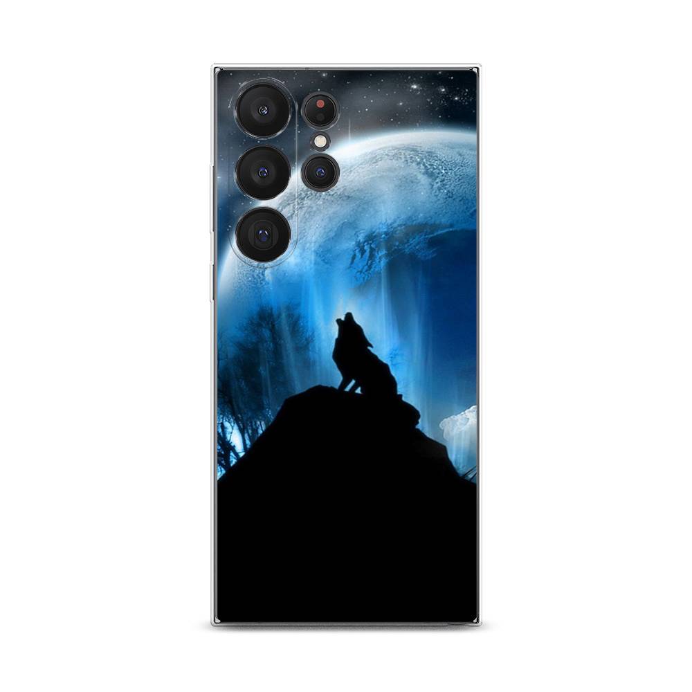 

Чехол на Samsung Galaxy S23 Ultra 5G "Волк 2", Синий;черный;белый, 2107550-1