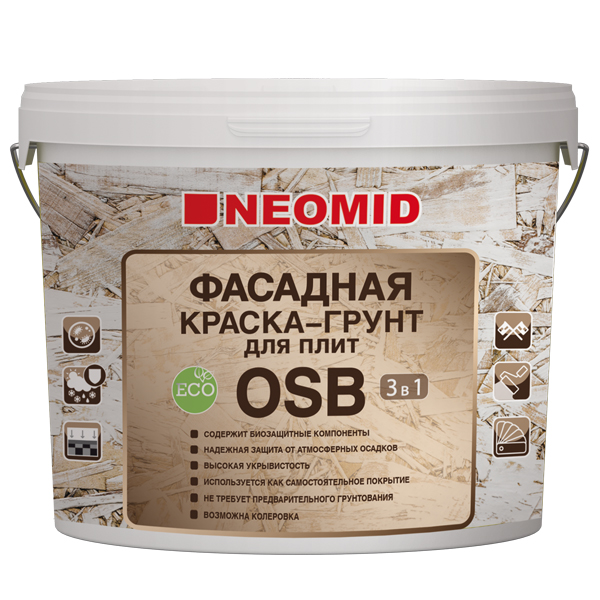Грунт-краска для плит OSB NEOMID Proff - 14 кг