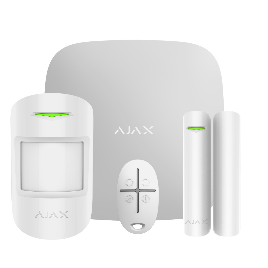 Охранная система Ajax комплект StarterKitPlus белый беспроводной датчик открытия удара и наклона ajax doorprotect plus белый