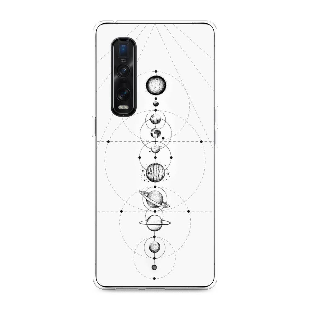 

Чехол для Oppo Find X2 Pro "Парад планет", Серый, 253350-2