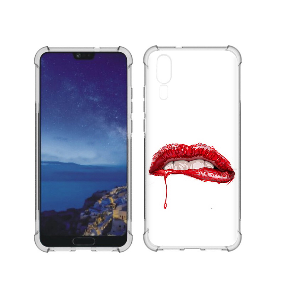 

Чехол MyPads Tocco для Huawei P20 яркие красные губы (PT108006.52.706), Прозрачный, Tocco