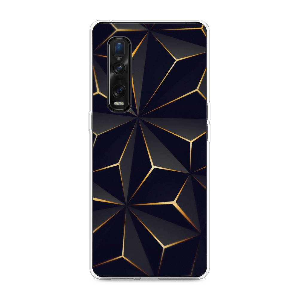 

Чехол для Oppo Find X2 Pro "Черные полигоны", Золотистый;черный, 253350-3