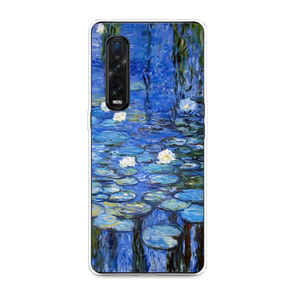 

Чехол для Oppo Find X2 Pro "Нарисованный пруд", Синий;зеленый, 253350-4