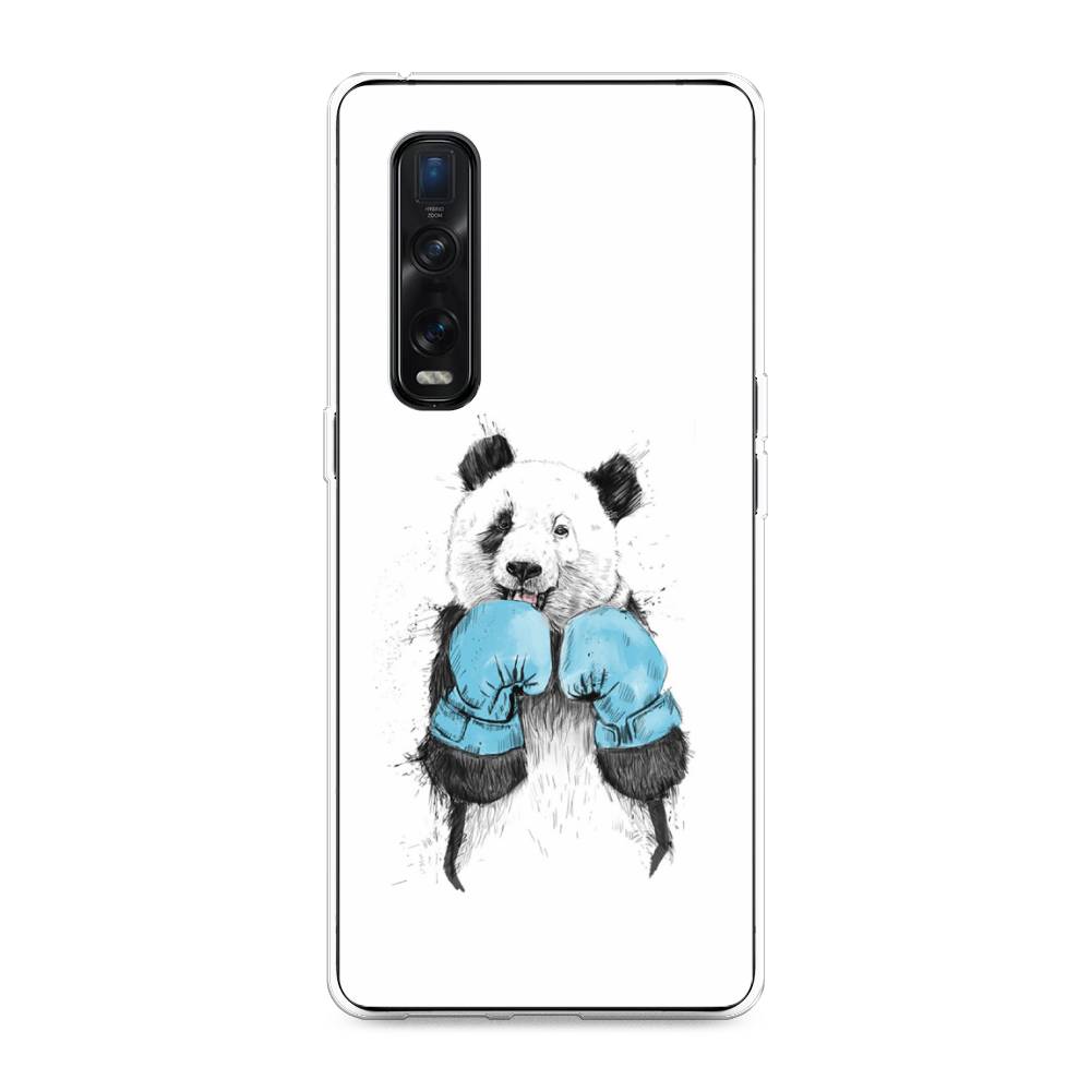 

Чехол для Oppo Find X2 Pro "Панда боксер", Голубой;белый;серый, 253350-1
