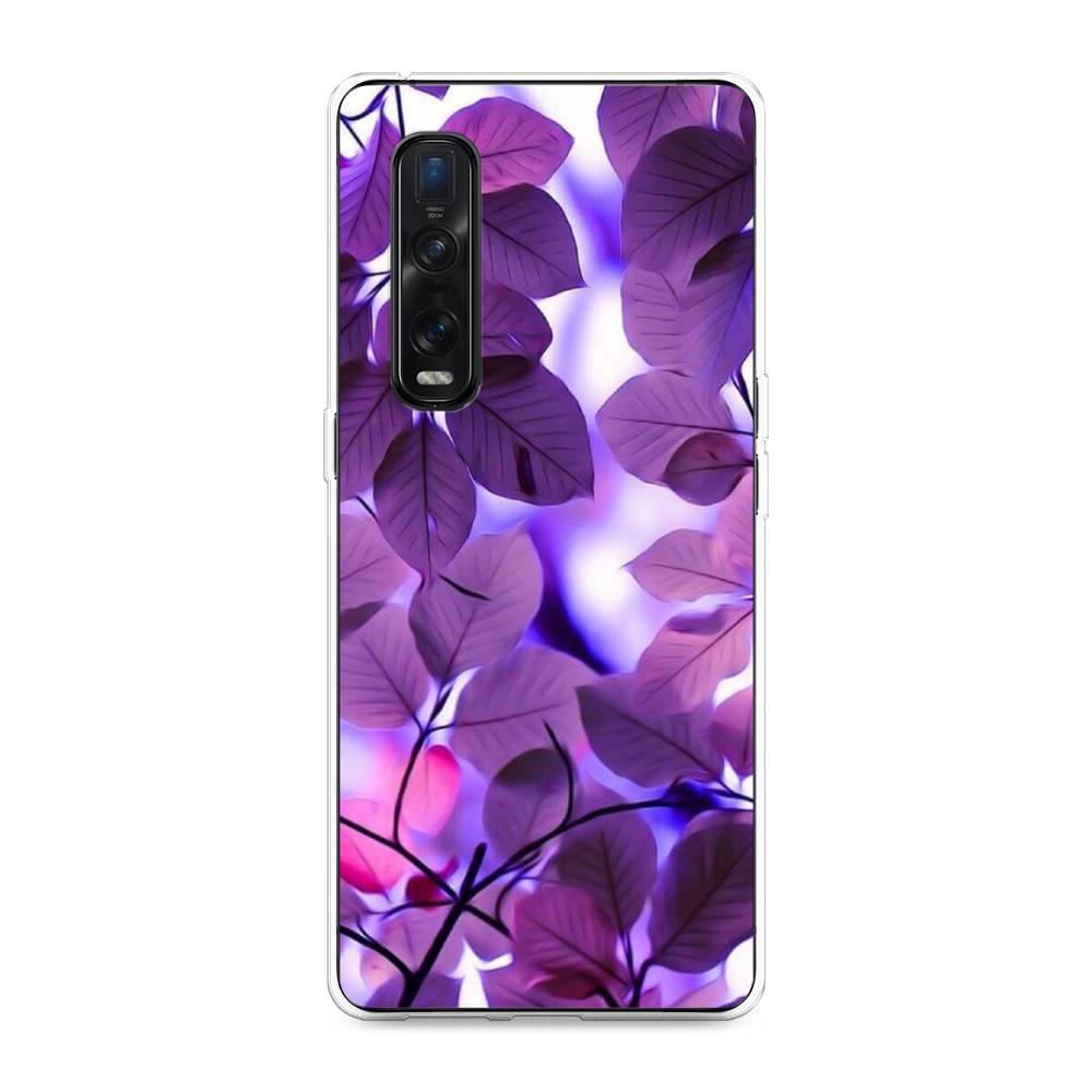 

Чехол для Oppo Find X2 Pro "Сиреневые листики", Фиолетовый;голубой, 253350-2