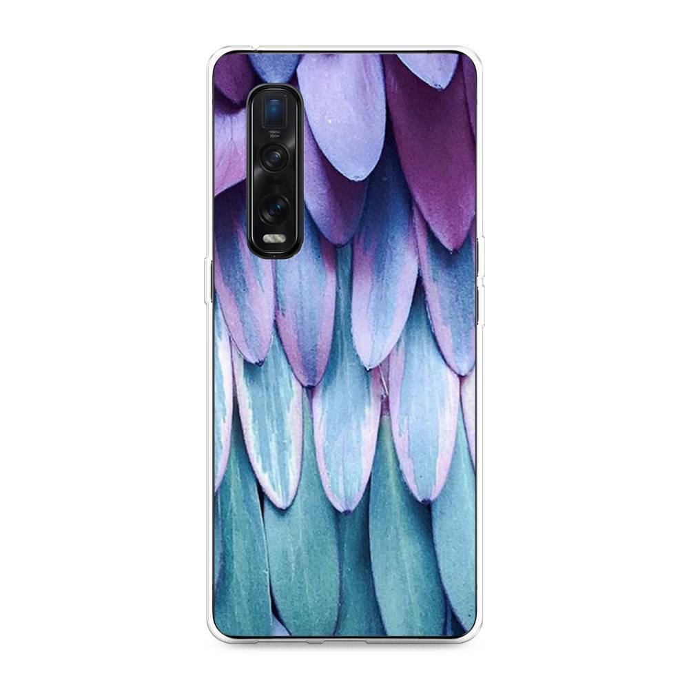 

Чехол для Oppo Find X2 Pro "Синее перо", Фиолетовый;голубой, 253350-3