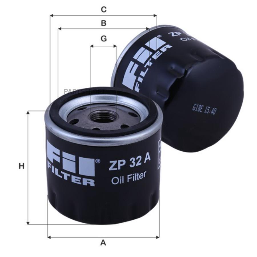 

Фильтр масляный FORD ZET 1.2/1.4(75)/1.6(100,115) FIL FILTER ZP32A 1шт