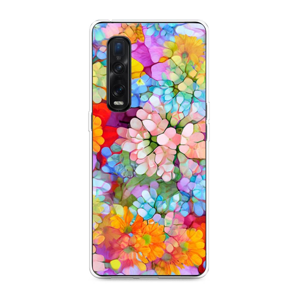 

Чехол для Oppo Find X2 Pro "Цветы витраж", Оранжевый;розовый;голубой, 253350-3