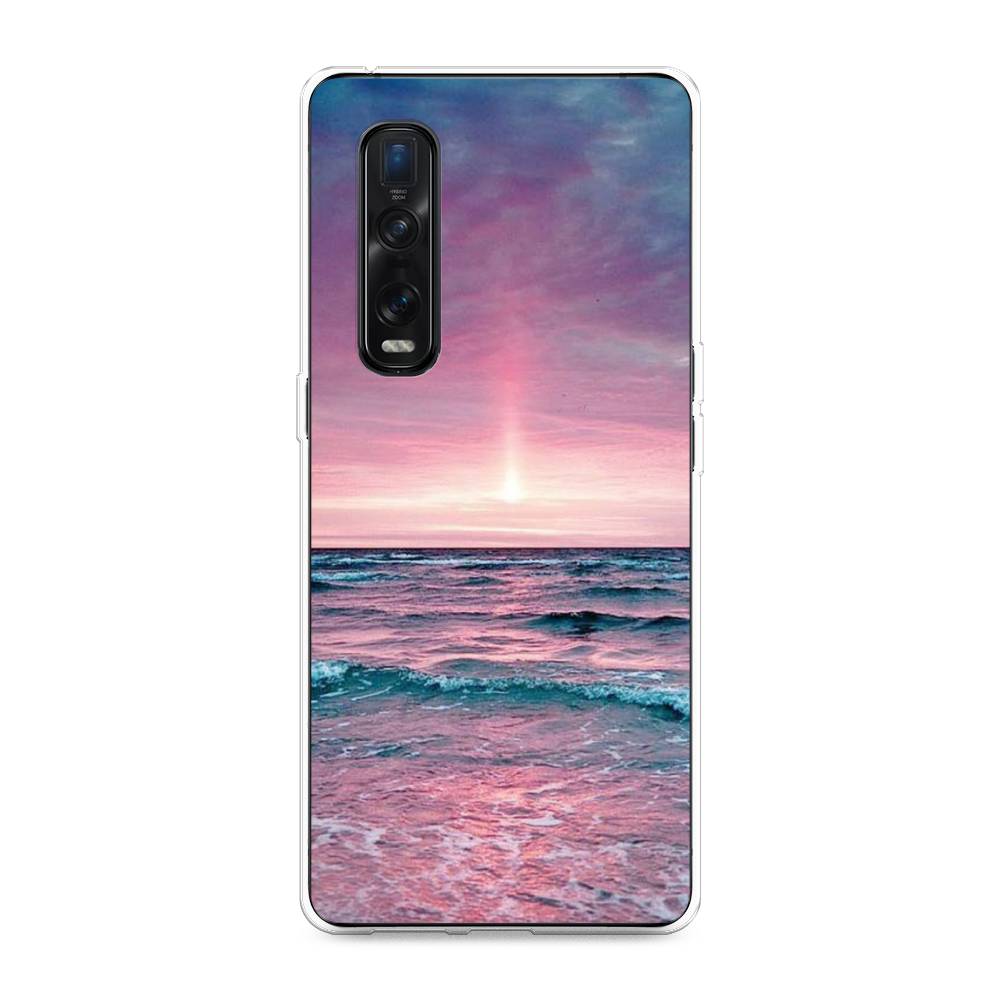 

Чехол на Oppo Find X2 Pro "Восход 3", Розовый;голубой, 253350-2