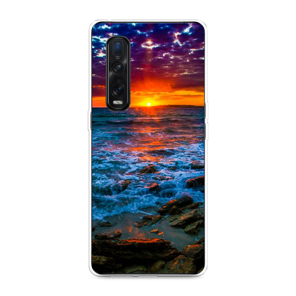 

Чехол для Oppo Find X2 Pro "Закат 1", Оранжевый;синий, 253350-2