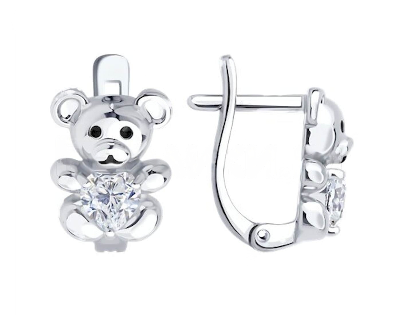 

Серьги из серебра Diamant 94-120-02321-1, фианит/эмаль, 94-120-02321-1