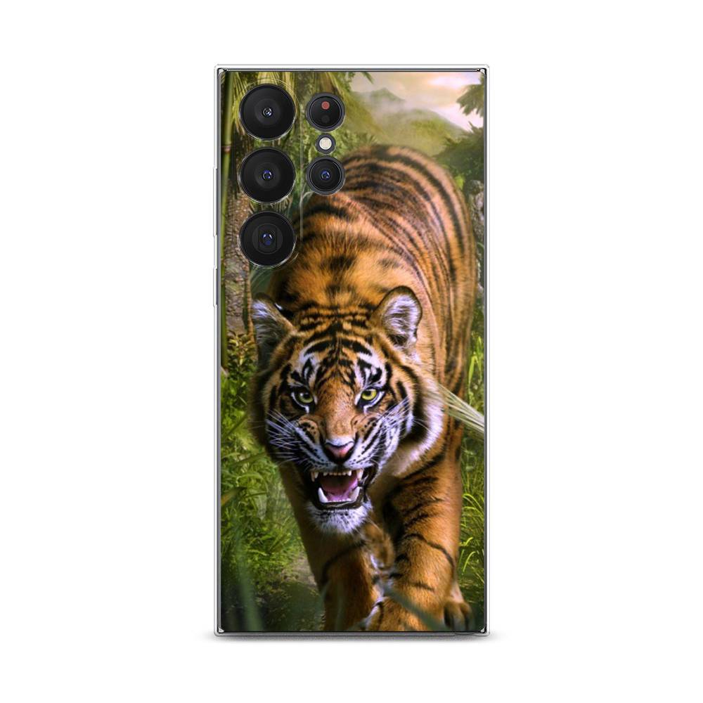 

Чехол на Samsung Galaxy S23 Ultra 5G "Тигр в джунглях 2", 2107550-1