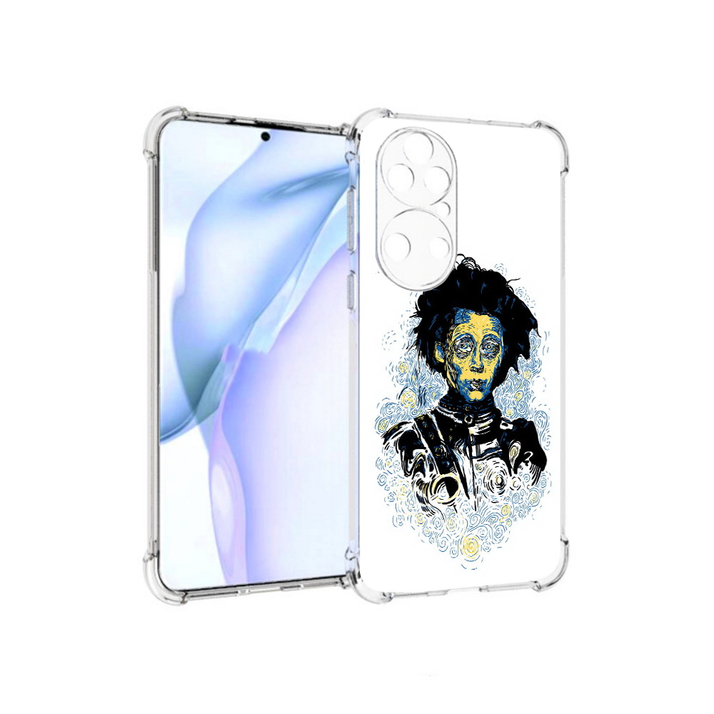 

Чехол MyPads Tocco для Huawei P50 парень черно-белый абстракция, Прозрачный, Tocco