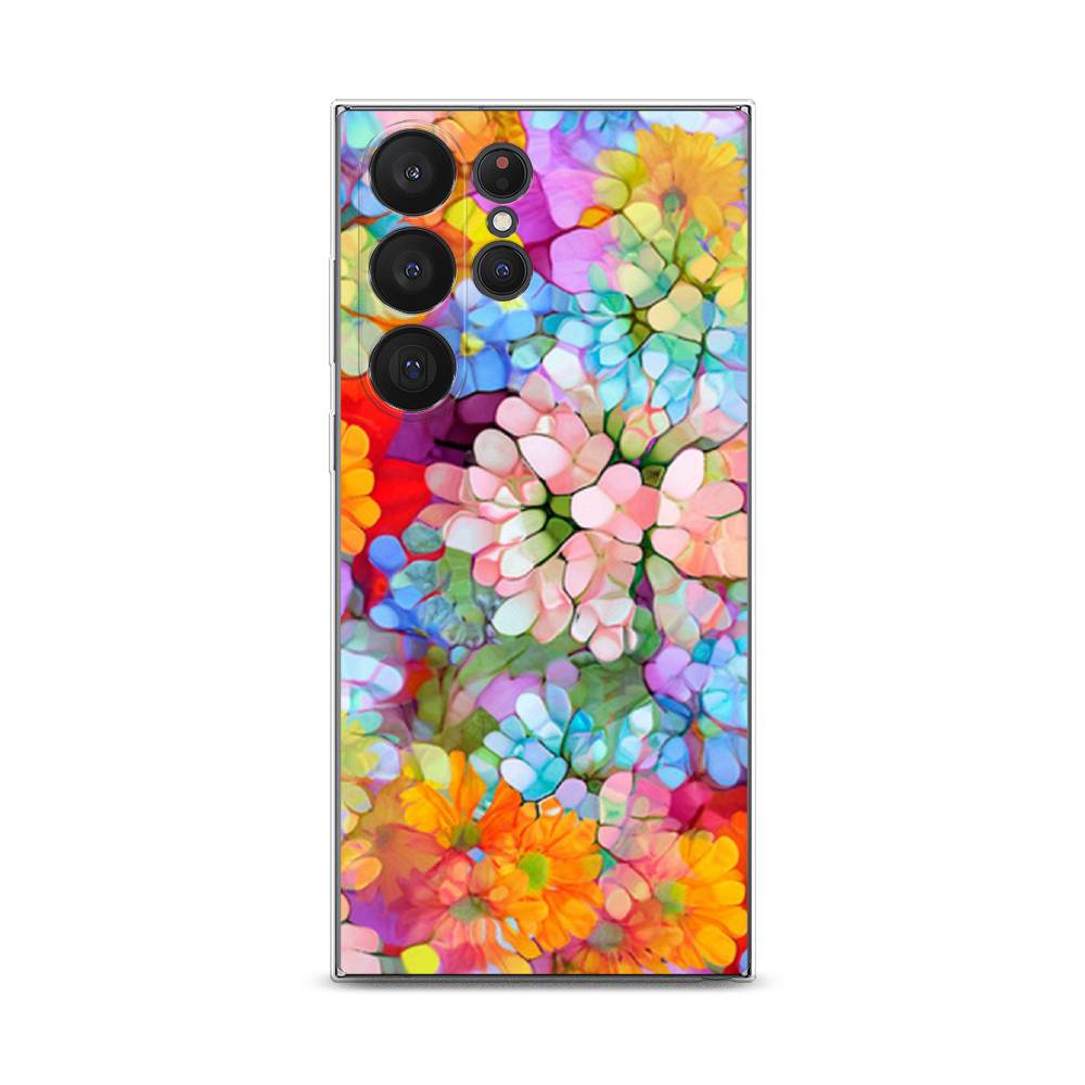 

Чехол на Samsung Galaxy S23 Ultra 5G "Цветы витраж", Оранжевый;розовый;голубой, 2107550-3
