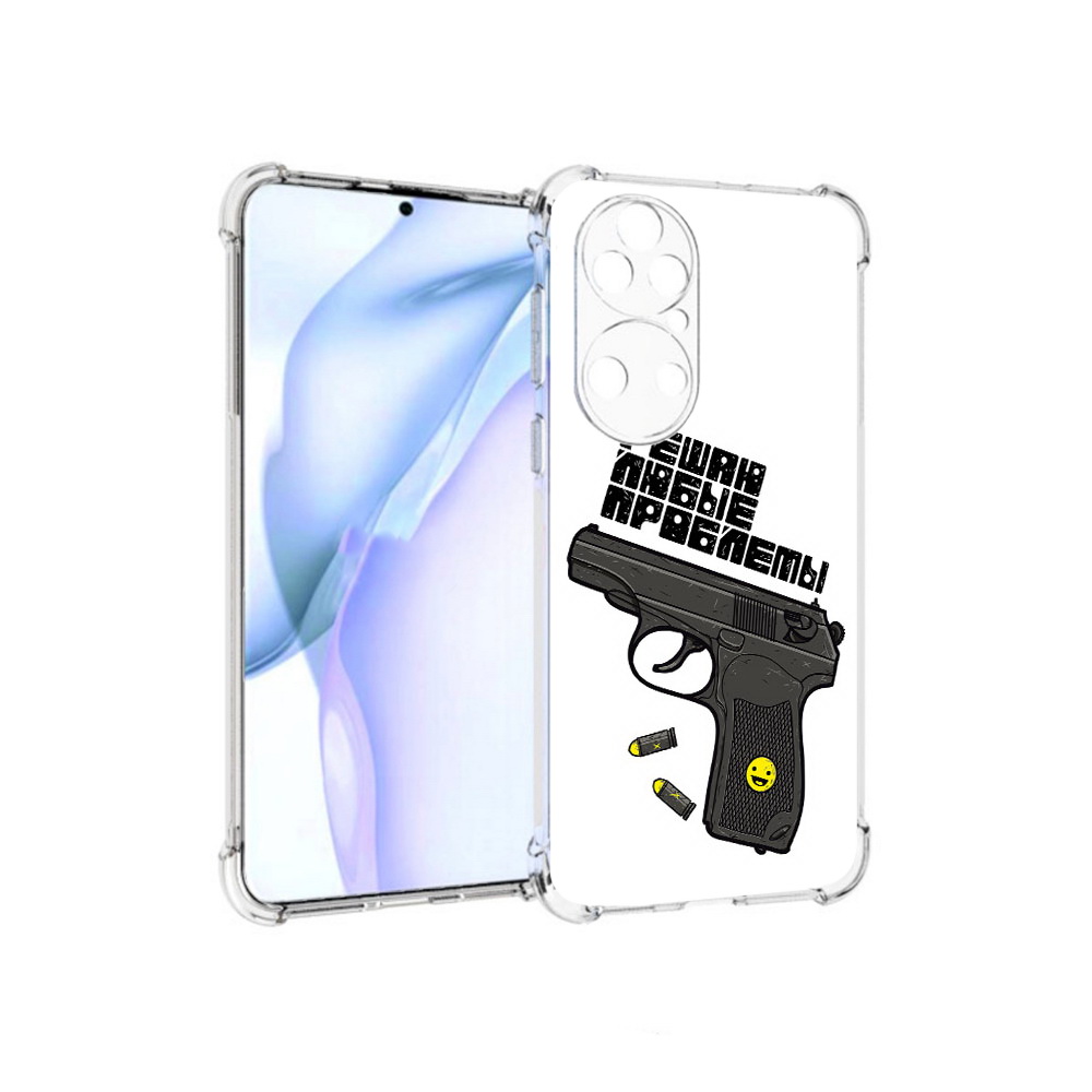 

Чехол MyPads Tocco для Huawei P50 пистолет против проблем, Прозрачный, Tocco