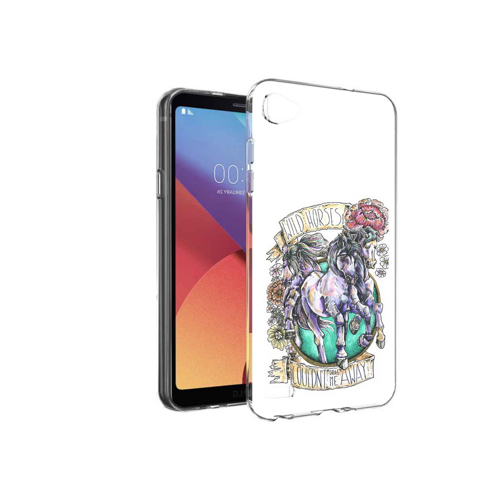 

Чехол MyPads Tocco для LG G6 mini рисунок коней в цветах, Прозрачный, Tocco