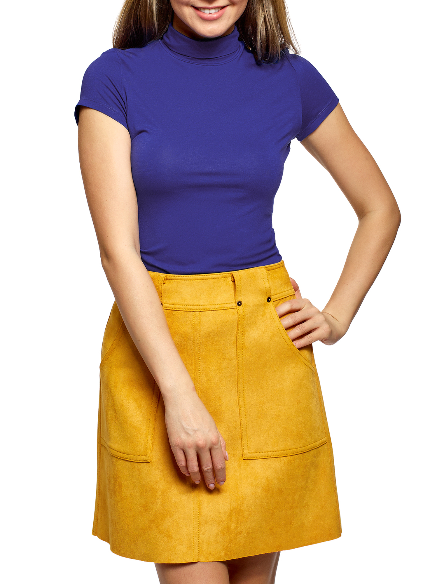 

Водолазка женская oodji 15E11023 синяя 2XL, 15E11023