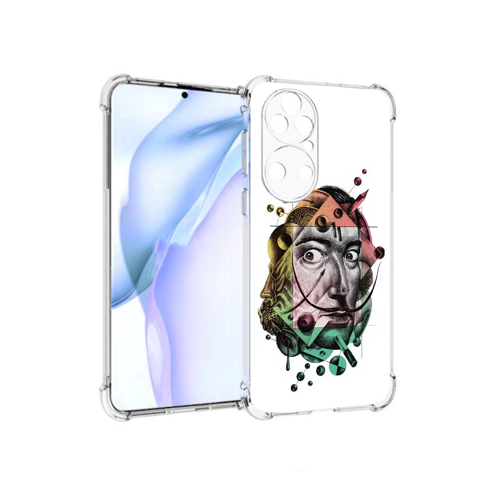 

Чехол MyPads Tocco для Huawei P50 разноцветное лицо абстракция, Прозрачный, Tocco