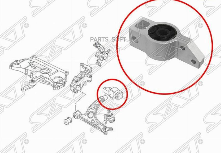 

SAT Сайлентблок переднего рычага задний VOLKSWAGEN GOLF 03-16/JETTA 05-11/SKODA OCTAVIA 04