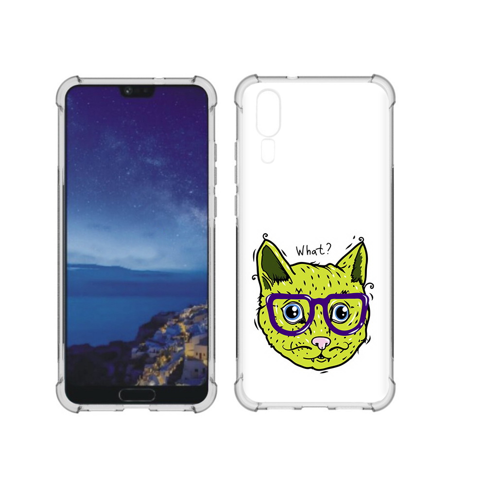 

Чехол MyPads Tocco для Huawei P20 Зеленый кот (PT108006.52.86), Прозрачный, Tocco