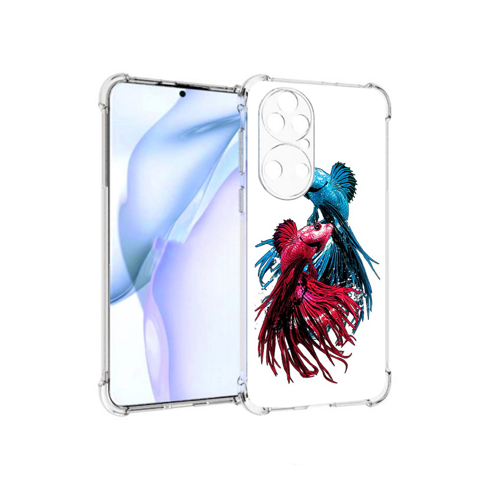 

Чехол MyPads Tocco для Huawei P50 рыбы петушки, Прозрачный, Tocco