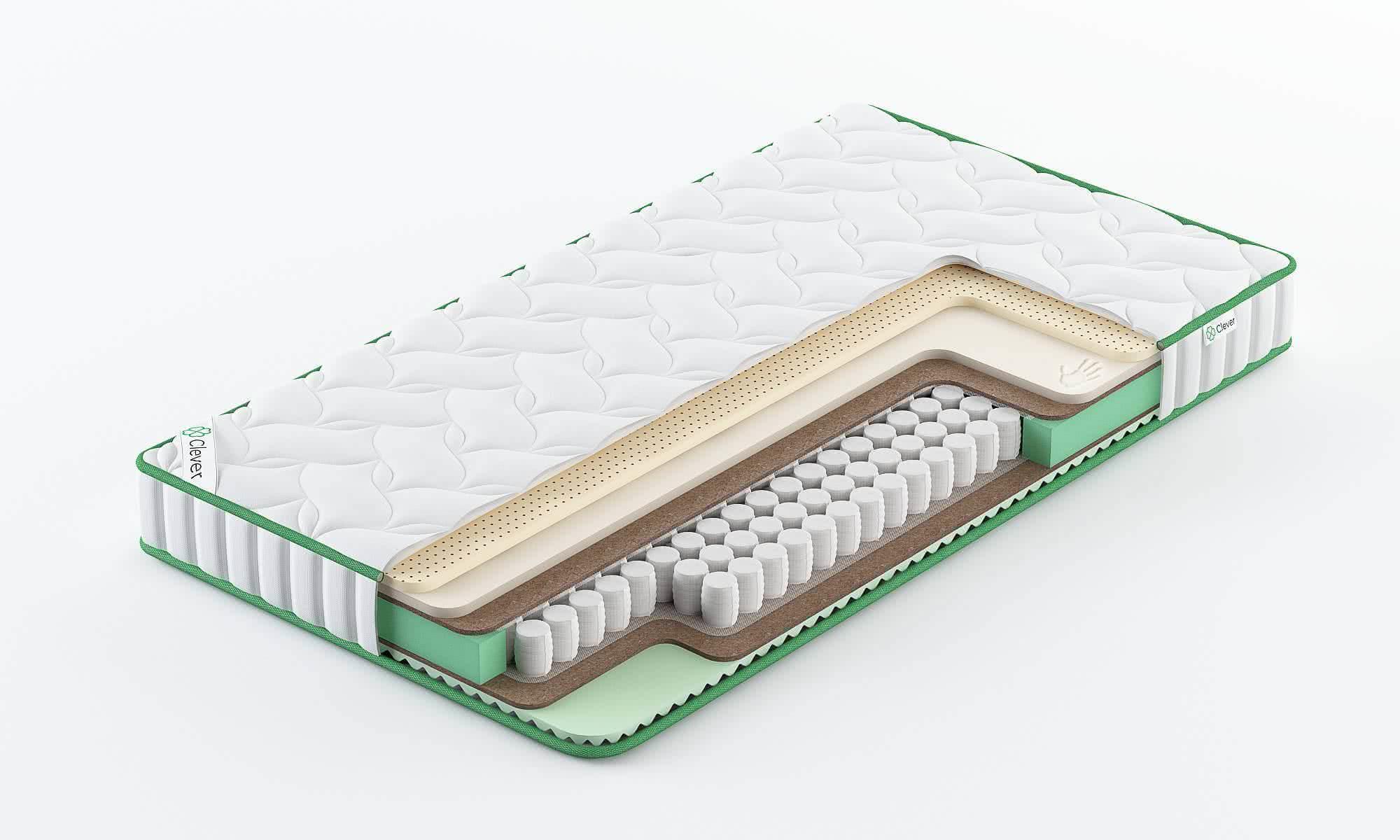 

Матрас Clever Leaf Hard Slim 160x205, Белый, LEAF HARD SLIM